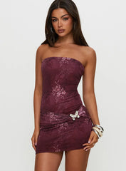 Luxurie strapless mini dress multi
