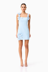 Chantelle Floral Mini Dress in Blue