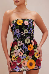 Marcella Embroidered A-Line Mini Dress