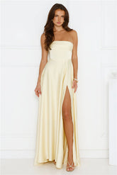 Unspoken Wishes Strapless Satin Maxi Dress