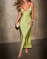 Dinner Plans Contrast Lace Maxi Dress