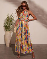 Magic Hour Halter Waist Tie Jumpsuit