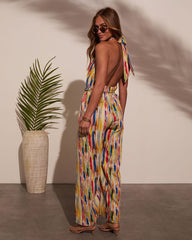 Magic Hour Halter Waist Tie Jumpsuit