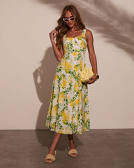 Florenza Printed A-Line Midi Dress