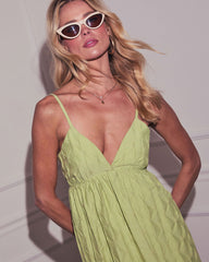 Jovanna Textured Sweetheart Midi Dress