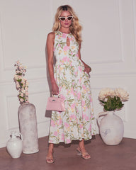 Daija Floral Keyhole Midi Dress