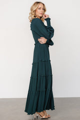 Lana Smocked Maxi Dress | Dark Green