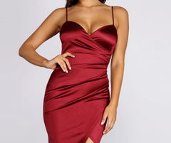 Sweetheart In Satin Mini Dress