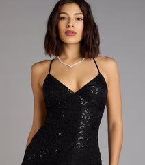 So Glam Sequin Lace-Up Bodycon Mini Dress