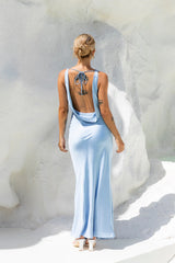 Moonlit Palms Satin Maxi Dress