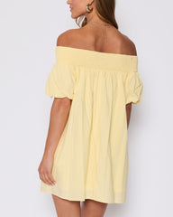 Lydia Cotton Smocked Off The Shoulder Mini Dress