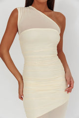 Verity One-Shoulder Sheer Maxi Dress Butter