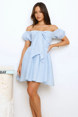 Rosebud Radiance Off Shoulder Mini Dress Ivory