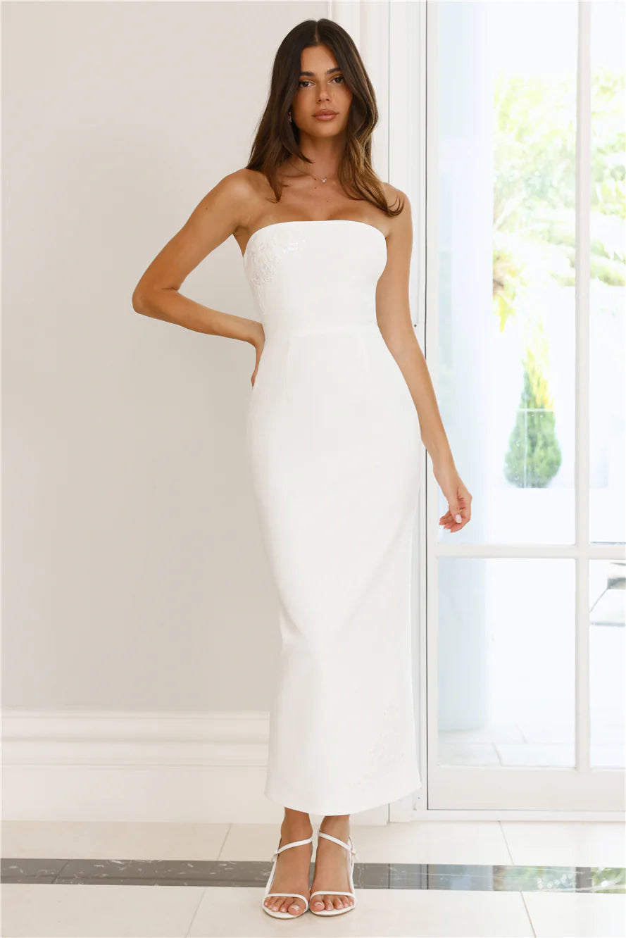 Serenade Of Love Strapless Maxi Dress