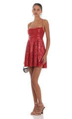 Sequin Dress in Red