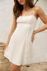 Honeymoon Heart Mini Dress Beige