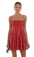 Sequin Dress in Red