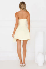 The Real Icon Strapless Mini Dress Yellow