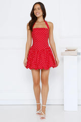 Lipstick Love Letters Halter Bubble Mini Dress