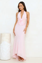 Silver Lining Love Halter Maxi Dress