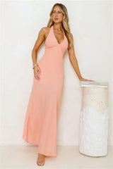Polished Edge Halter Maxi Dress