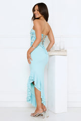 Enchanted Affection Strapless Sequin Midi Dress