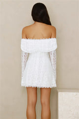 Secret Smile Lace Off Shoulder Mini Dress