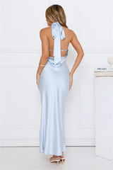 Majestic Girl Halter Satin Maxi Dress