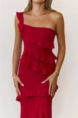 Out Late Look Great One Shoulder Maxi Dress Yellow