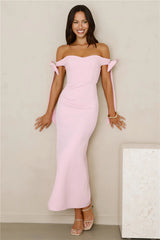 Fancy Days Off Shoulder Maxi Dress Pink