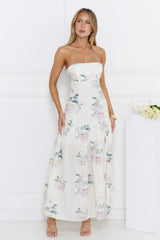 Sunset Whispers Strapless Maxi Dress