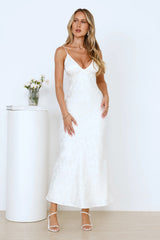 Floral Kiss Satin Maxi Dress