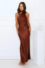 She’S Got Plans Satin Maxi Dress