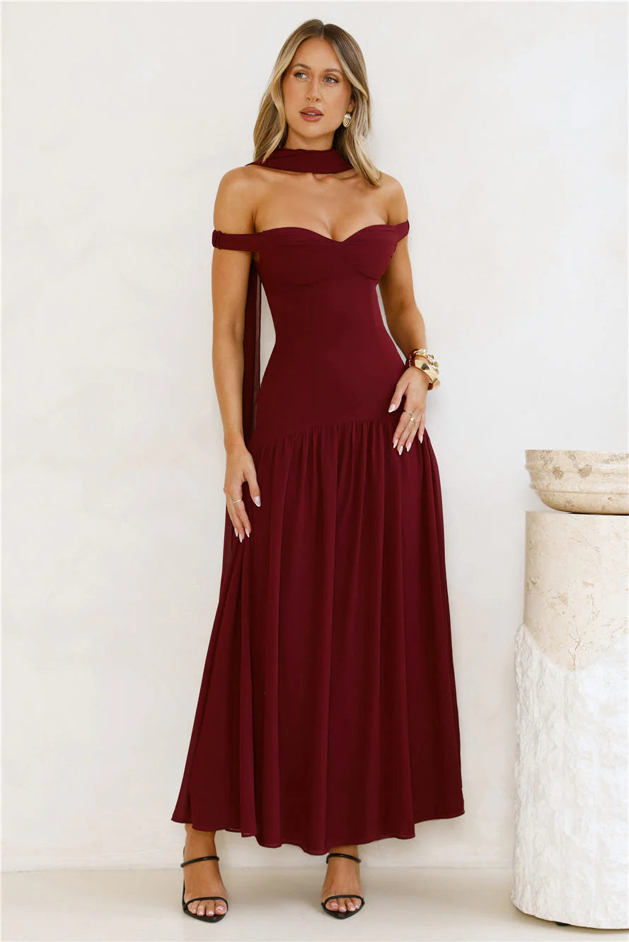 The Style Spotlight Off Shoulder Maxi Dress