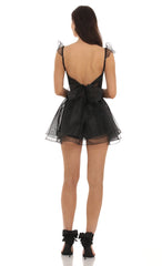 Corset A-line Romper in Black