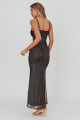 Fortune Bust Tie Maxi Dress Sparkle Black