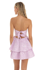 Jacquard Corset Mini Dress in Lilac