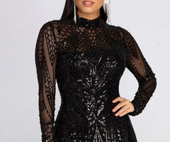 Midnight Drama Sequin Mini Dress