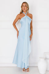 Luxora Lady Halter Satin Maxi Dress
