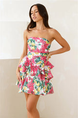 Lemon Love Strapless Mini Dress