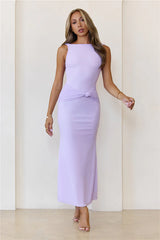 Dusk ‘Til Slay Mesh Maxi Dress Lilac