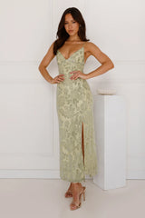 Seaside Sanctuary Mesh Maxi Dress Sage