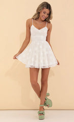 Fit and Flare Dress in Floral White