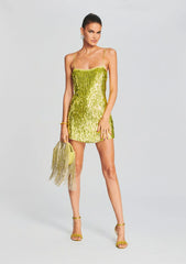 Nara Feather Sequin Dress