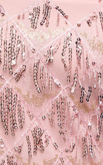 Shook Mini Dress Cami Sequin Fringe Dress in Pink Sequin