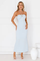 Minimalist Luxe Halter Midi Dress Brown