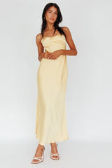 Siva Gathered Bust Midi Dress Yellow