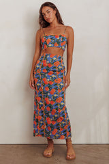 Chamberlain Scallop Trim Maxi Skirt Citrus Orange