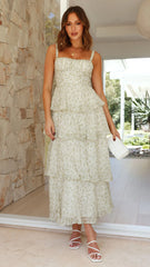 Page Maxi Dress - Green Floral