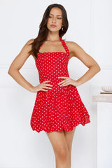 Lipstick Love Letters Halter Bubble Mini Dress
